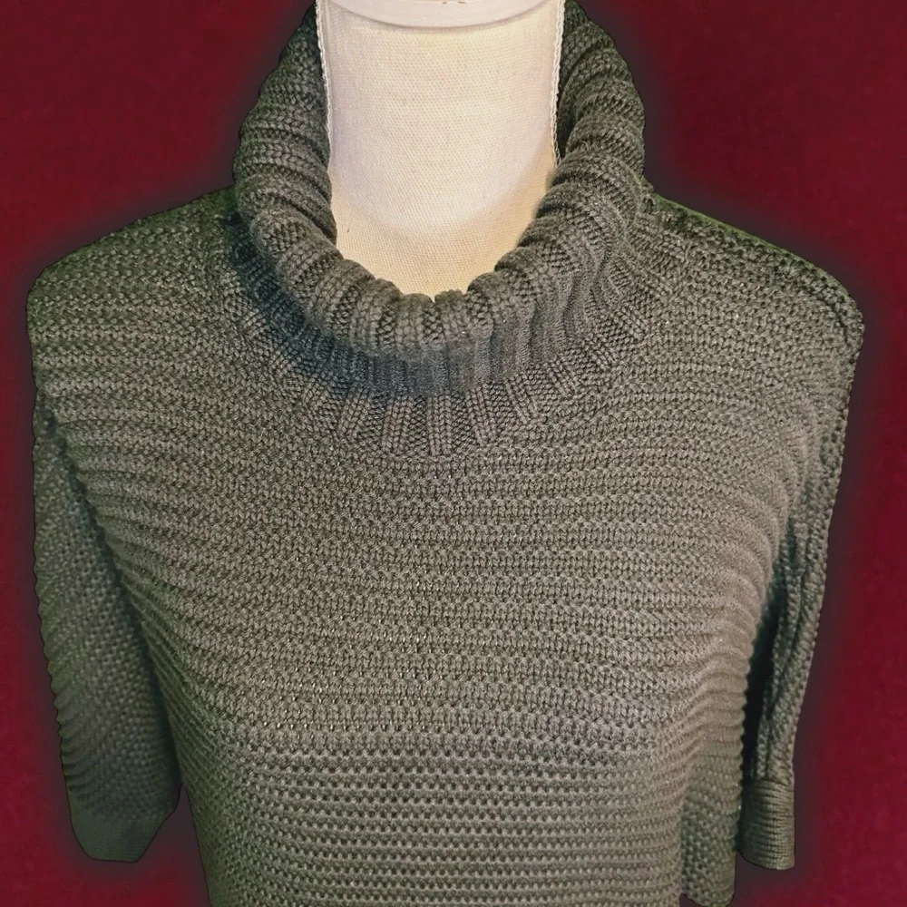 NWT J. Crew Black Cotton / Wool Blend Side Button ‘Turtleneck Poncho’ Size XS
